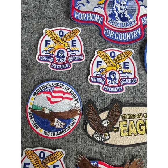 Fraternal Order Of Eagles FOE Patch Lot Embroidered Design Auxiliary Eagle Flags - Picture 5 of 7